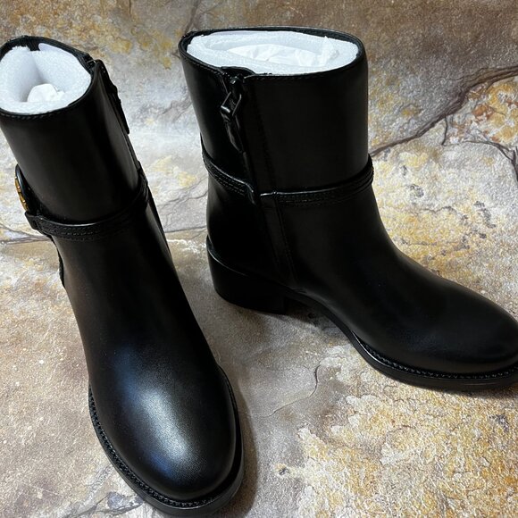 Tory Burch Miller 45MM Leather Ankle Bootie, Perfect Black Size 5 NWB - Picture 3 of 7
